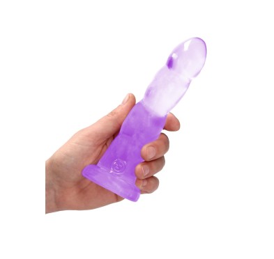 Dildo fioletowe spiralne z mocną przyssawką 18 cm